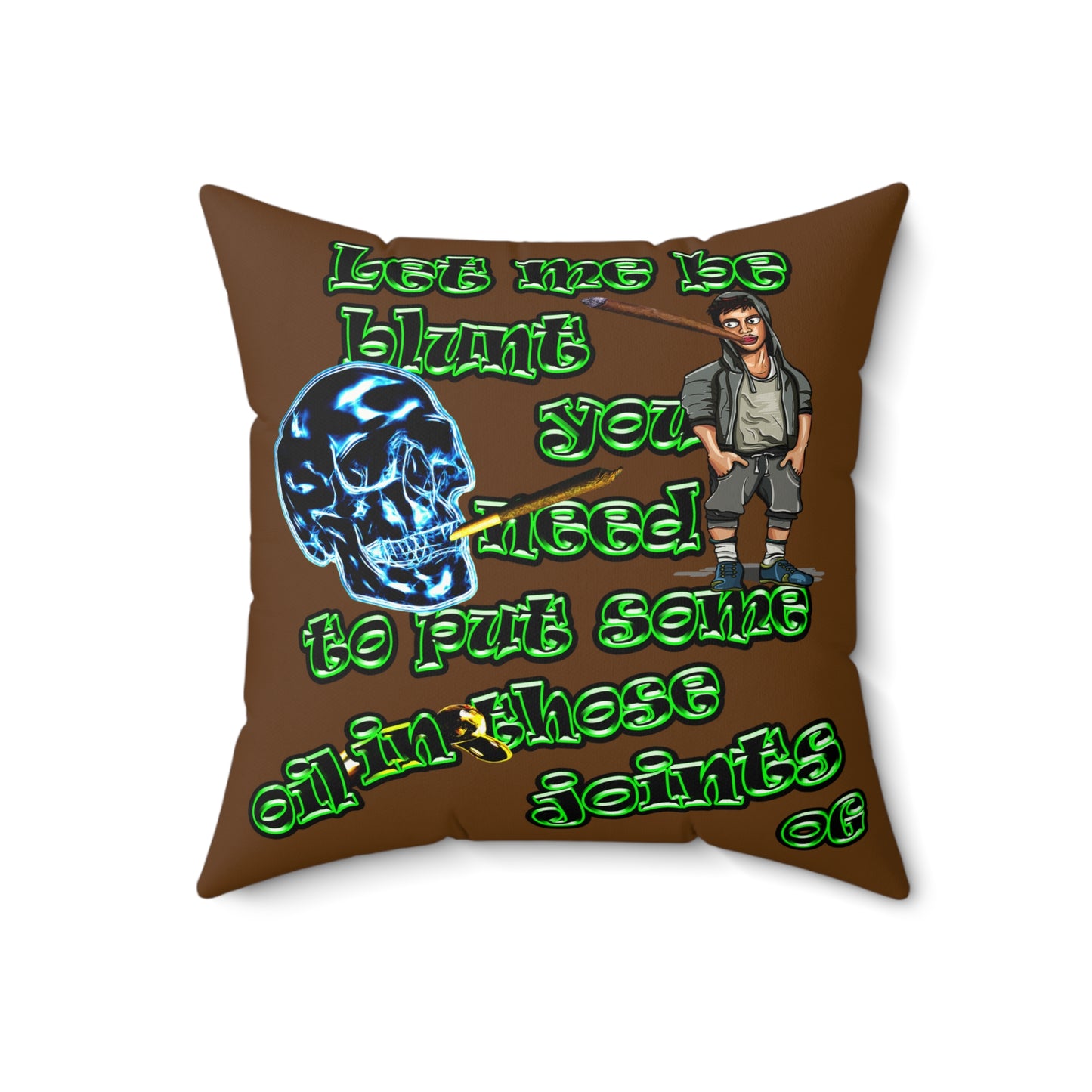 og - Faux Suede Square Pillow - (brown)