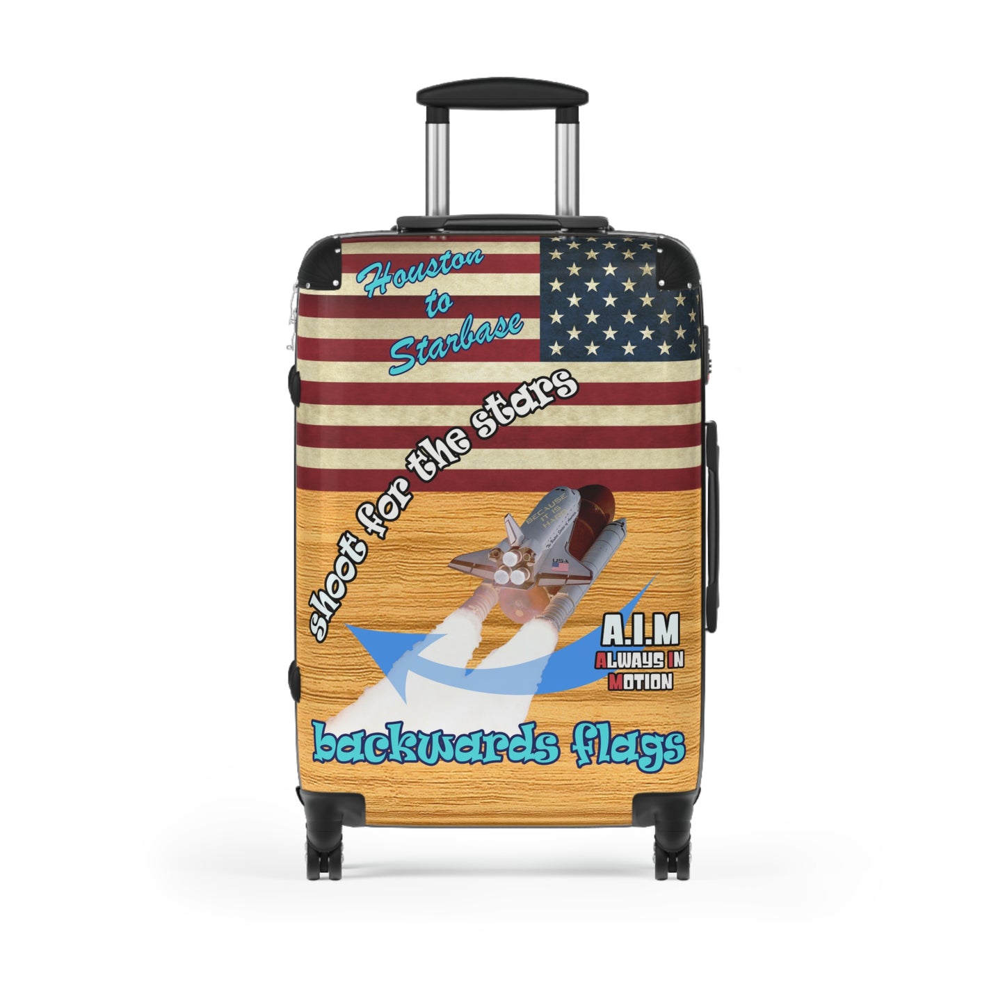 shoot for the stars - Suitcase (butterscotch wood finish)