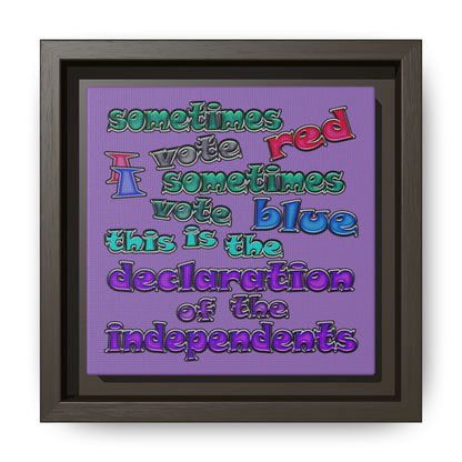 declaration of the independents - framed canvas art (light purple)
