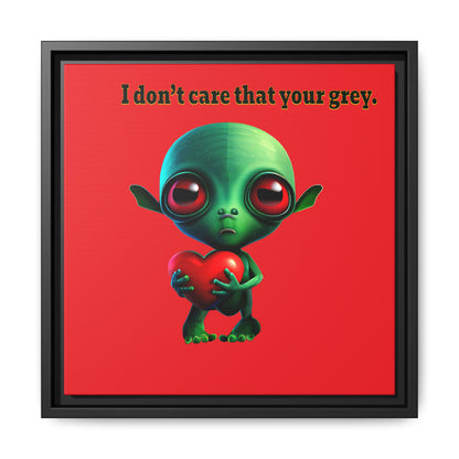 I don't care that your grey - framed canvas art (red)