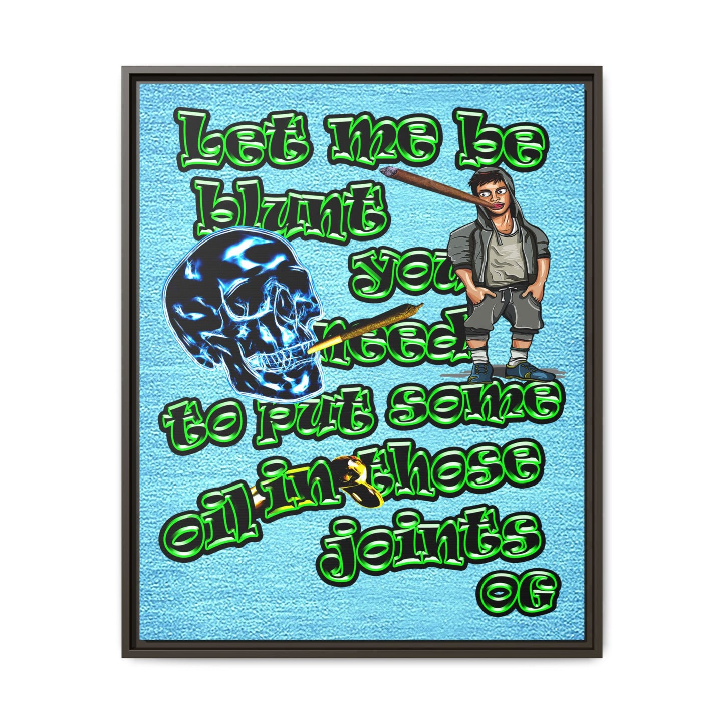 og - framed canvas art (faded blue)