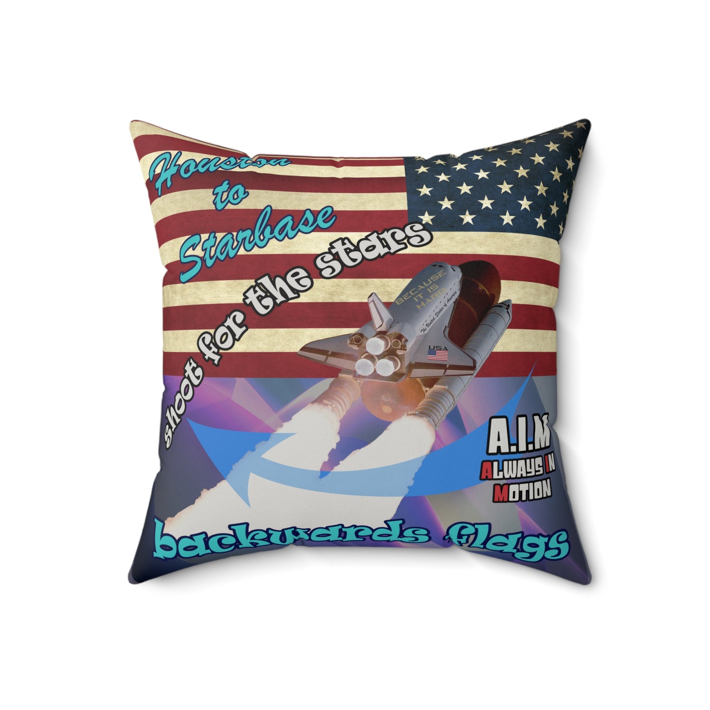 shoot for the stars - Faux Suede Square Pillow - (grey-pink wave)