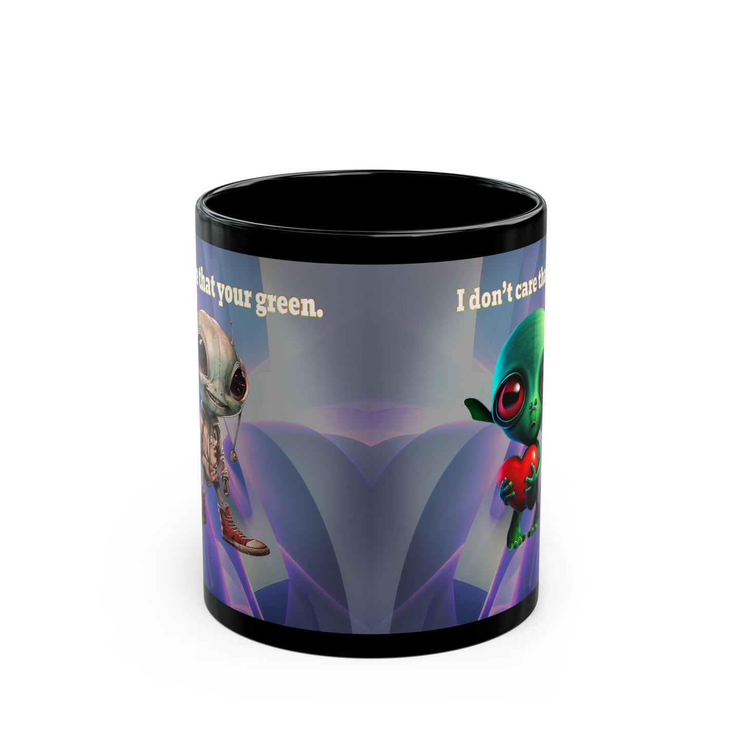 I don't care that your grey - Black Mug (grey-pink wave)