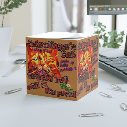 schrodinger's cat - note cube (light brown)