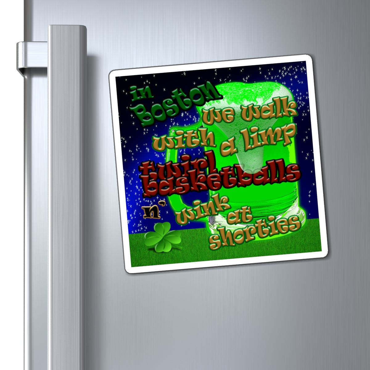 celtics logo - Magnets - ('snoops' background)