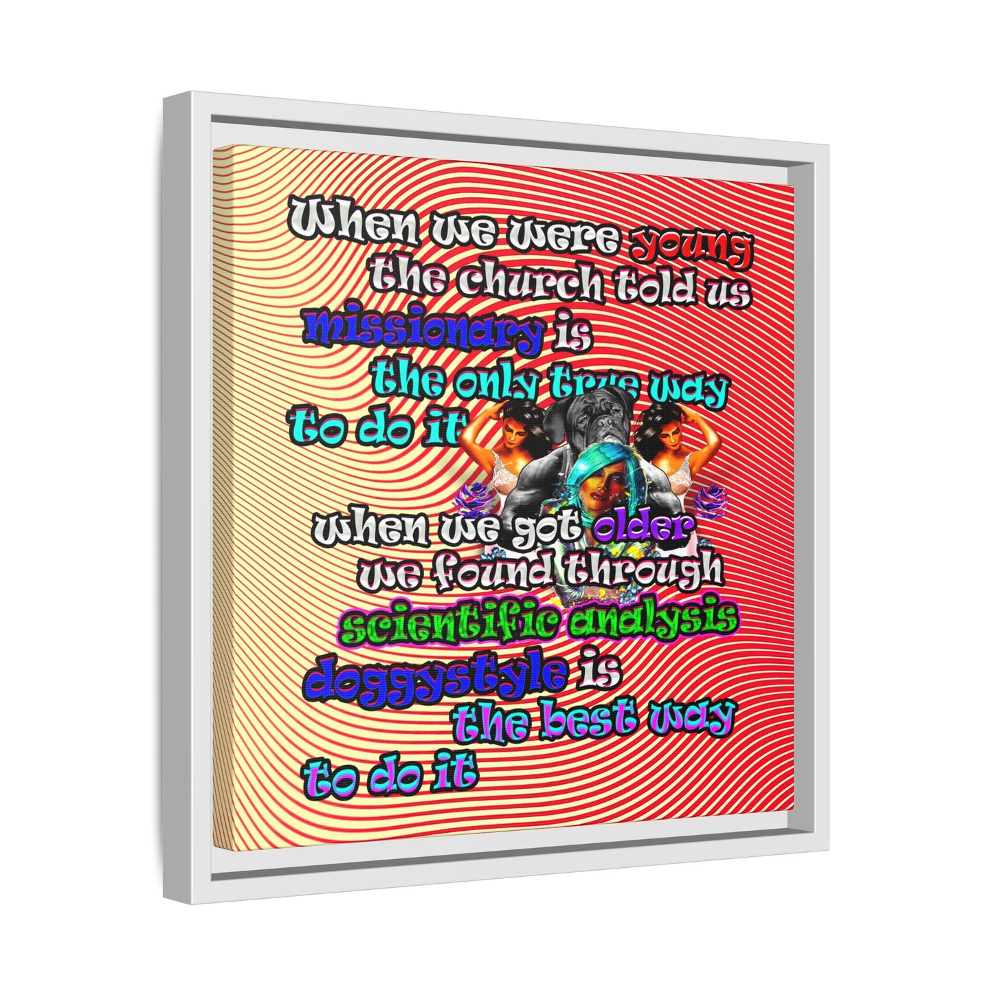 doggystyle - framed canvas art (yellow-orange wave)