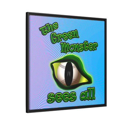 green monster - framed canvas art (light blue-purple wave)