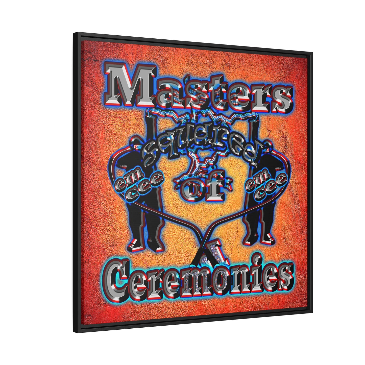 em cee squared - framed canvas art (burnt orange)