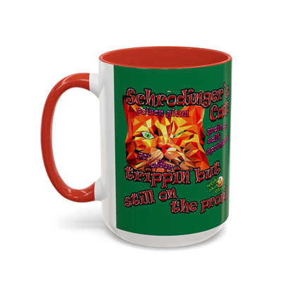 schrodinger's cat - Accent Mug (dark green)