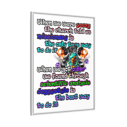 doggystyle - framed canvas art (white)