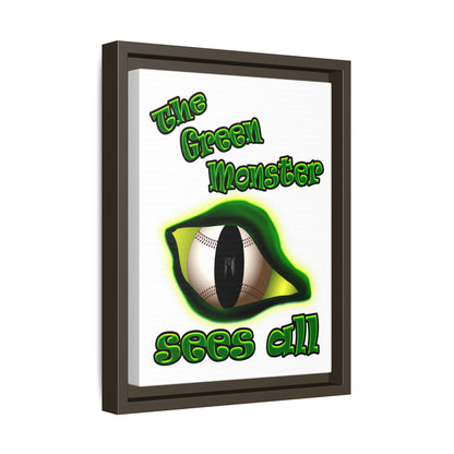 green monster - framed canvas art (white)