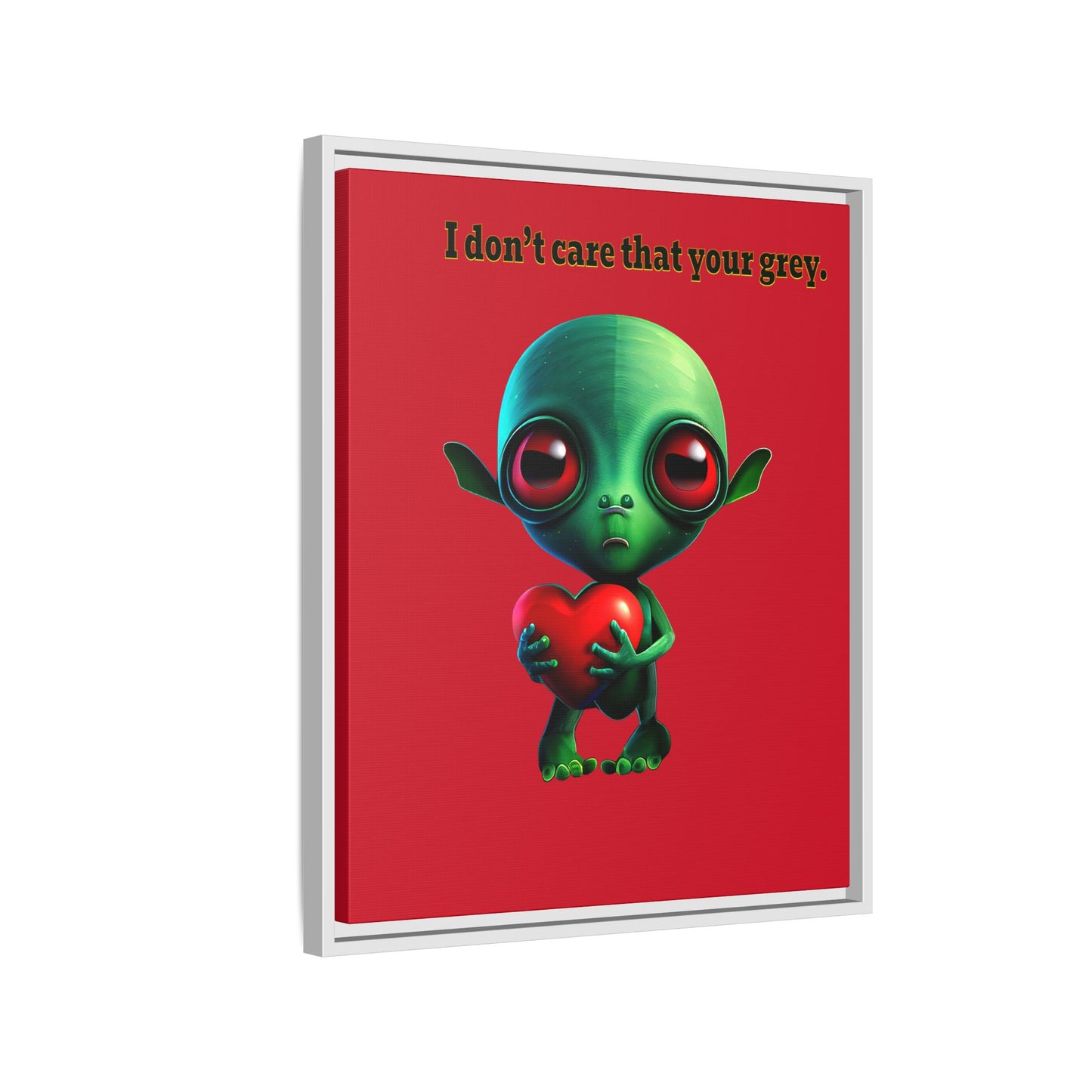 I don't care that your grey - framed canvas art (dark red)