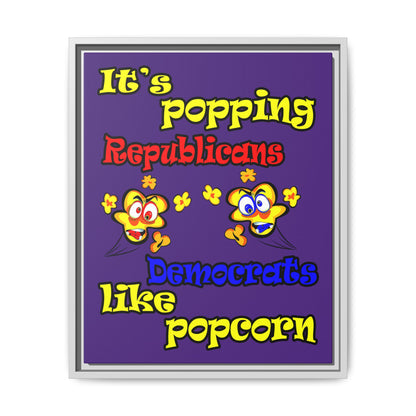 popping like popcorn - framed canvas art (purple)