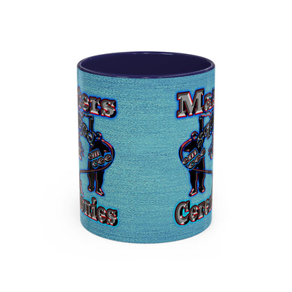 em cee squared - Accent Mug (faded dark blue)