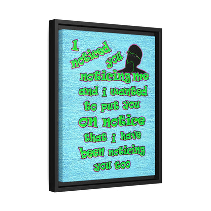 noticed you noticing - framed canvas art (faded blue)
