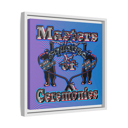 em cee squared - framed canvas art (light blue-purple wave)