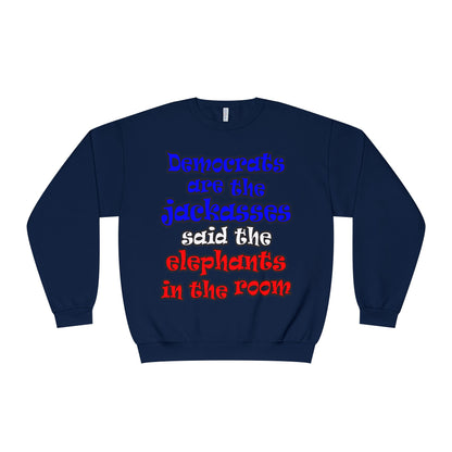 donkeys and elephants - Unisex NuBlend® Crewneck Sweatshirt