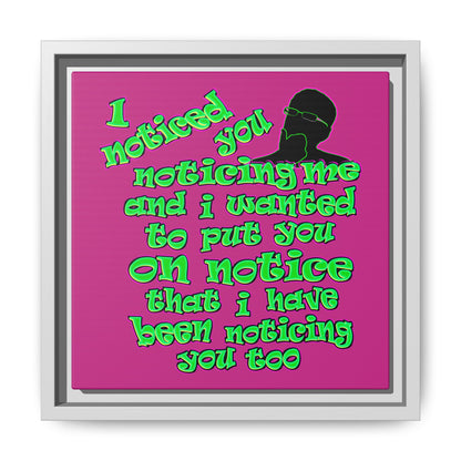noticed you noticing - framed canvas art (pink)