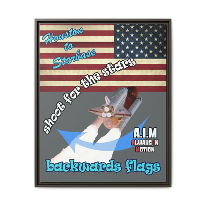 shoot for the stars - framed canvas art (dark grey)