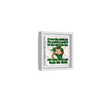 turtle race - framed canvas art (white marble)