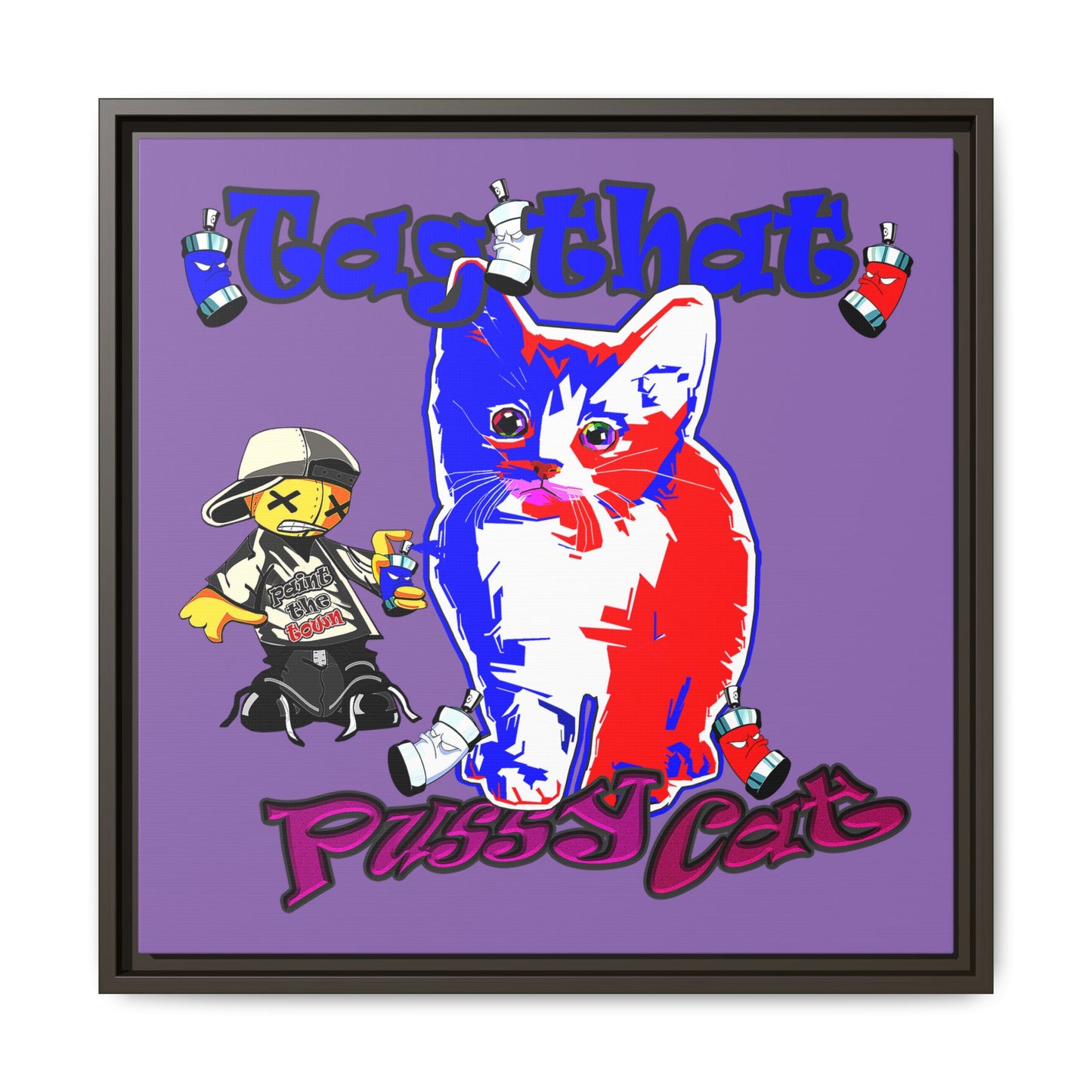 tag that - framed canvas art (light purple)