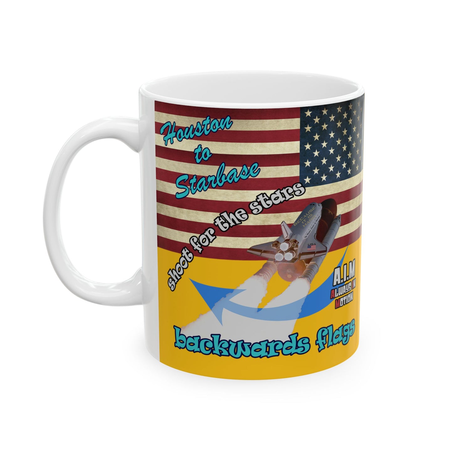shoot for the stars - White Mug (yellow)
