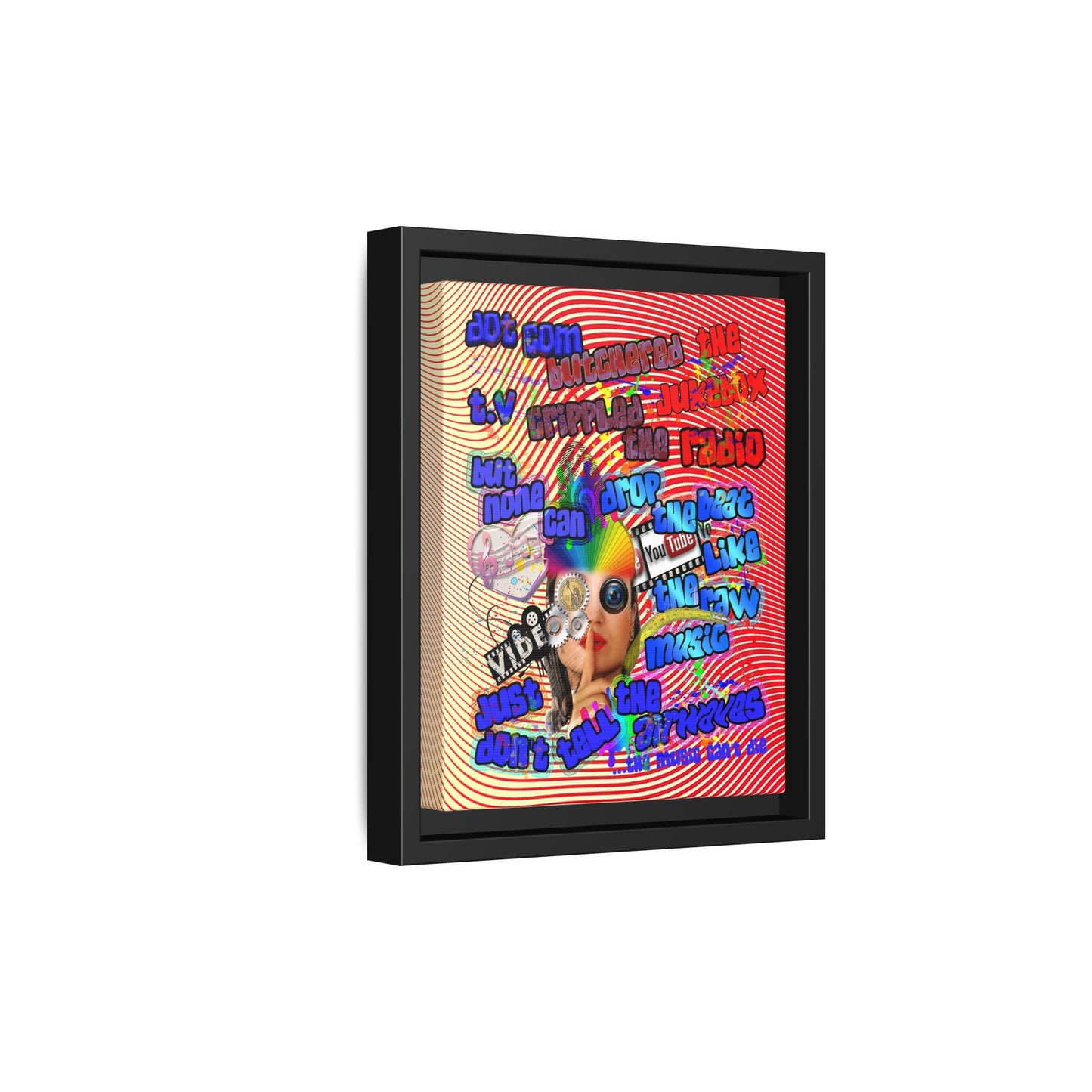drop the beat - framed canvas art (yellow-orange wave)