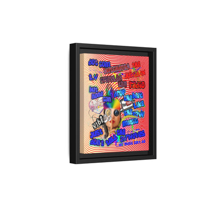 drop the beat - framed canvas art (yellow-orange wave)