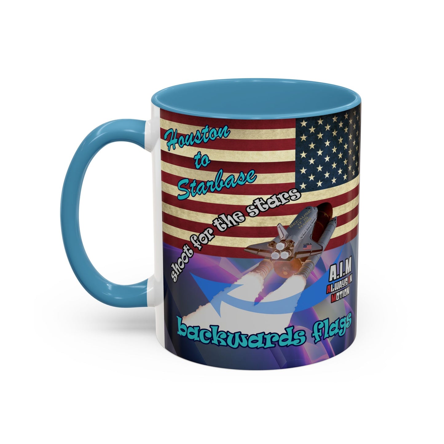 shoot for the stars - Accent Mug (grey-pink wave)