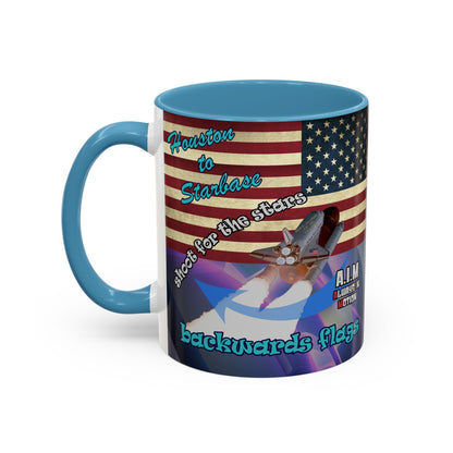 shoot for the stars - Accent Mug (grey-pink wave)