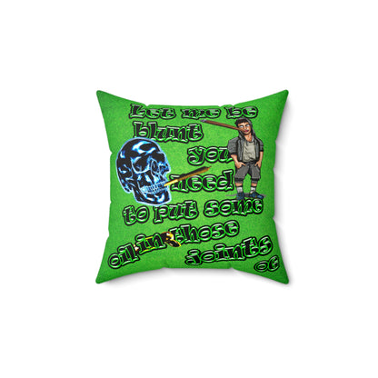 og - Spun Polyester Square Pillow - (green turf)