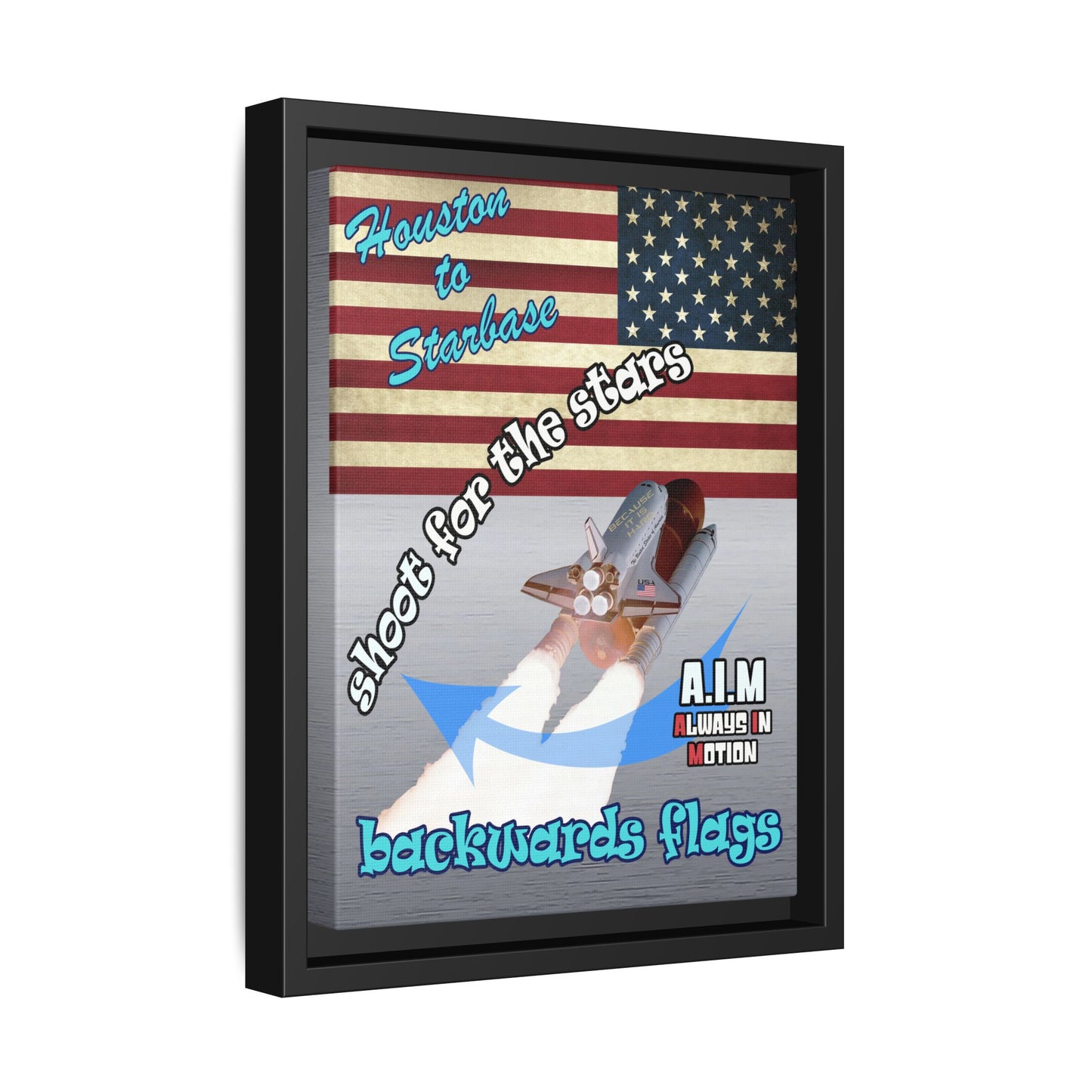 shoot for the stars - framed canvas art (brushed nickel)
