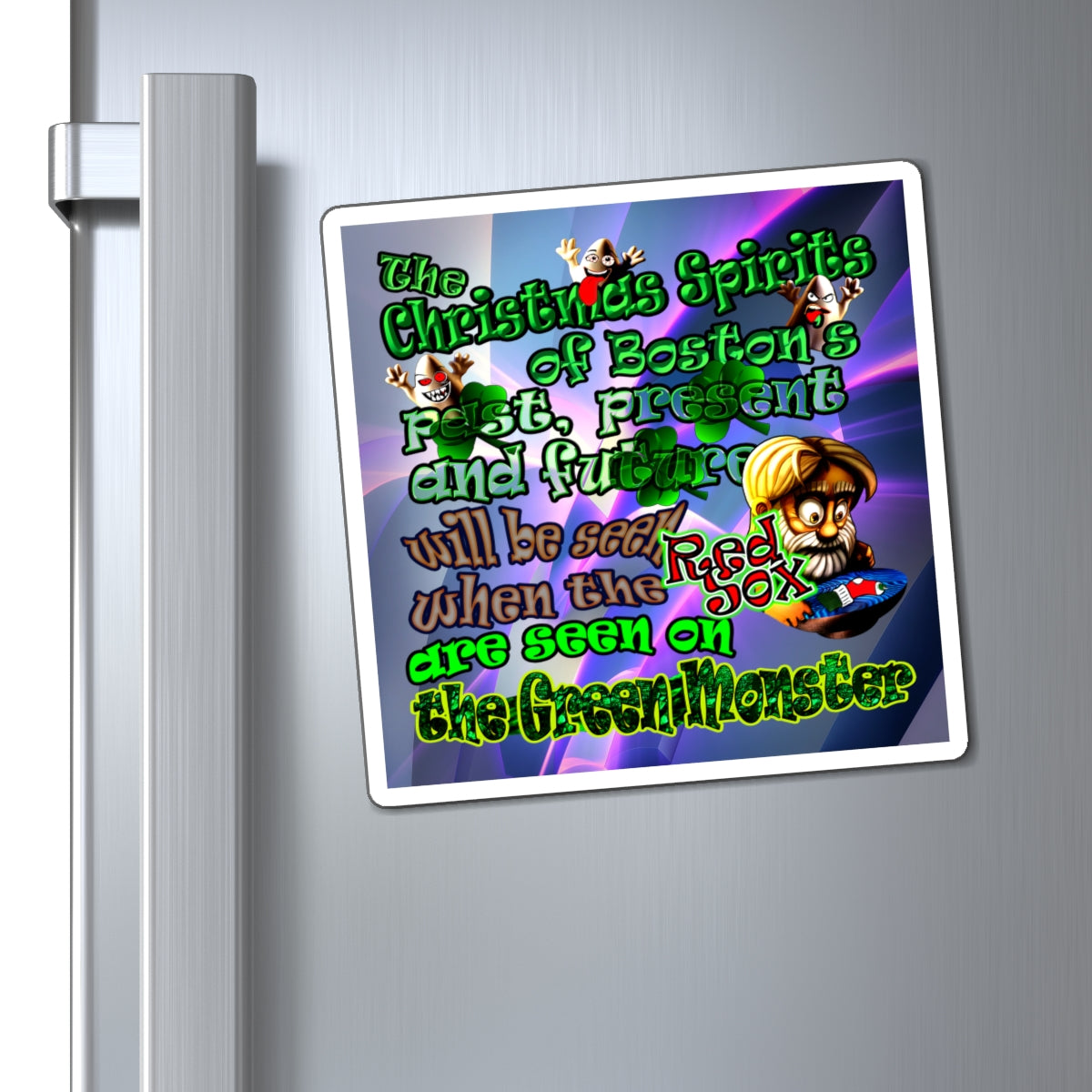 christmas spirits of boston - Magnets - (grey-pink wave)