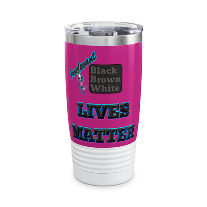 irrelevant - Ringneck Tumbler, 20oz (pink)