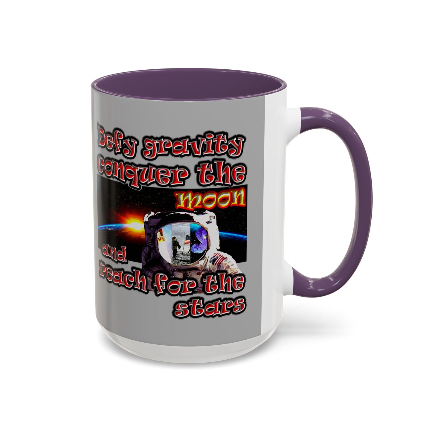 defy conquer reach - Accent Mug (light grey)