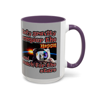 defy conquer reach - Accent Mug (light grey)