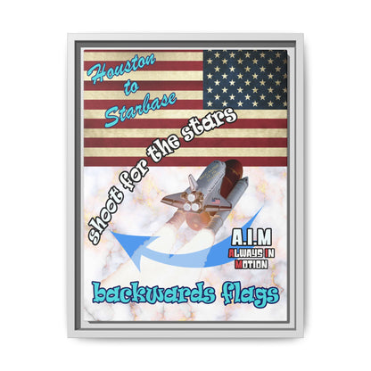 shoot for the stars - framed canvas art (white marble)