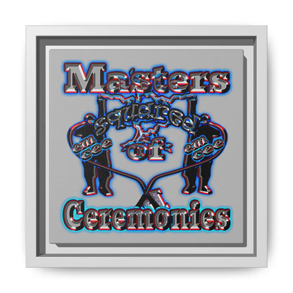 em cee squared - framed canvas art (light grey)