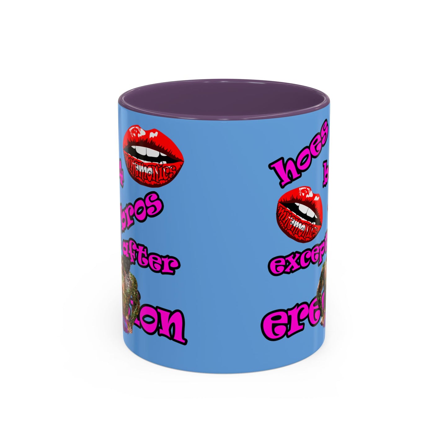 hoes b4 bros - Accent Mug (light blue)