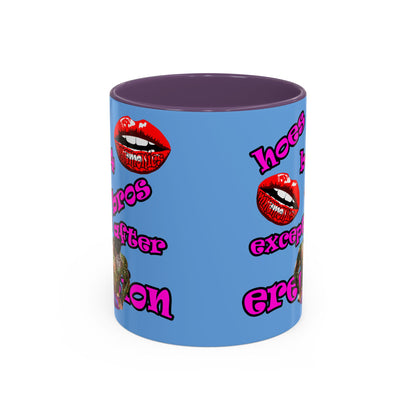 hoes b4 bros - Accent Mug (light blue)