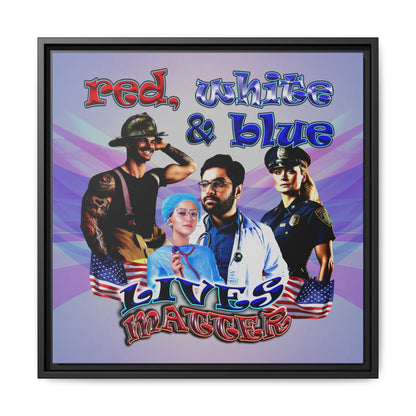 rw&b lives matter - framed canvas art (light blue-pink wave)