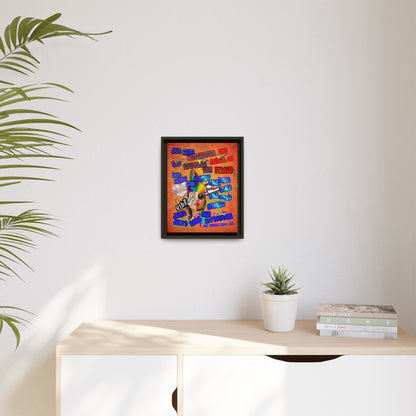 drop the beat - framed canvas art (burnt orange)