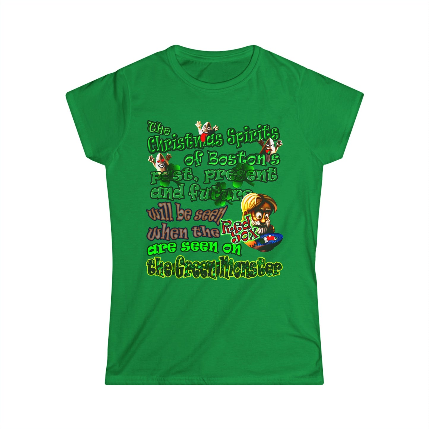 christmas spirits of boston - Women's Softstyle Tee