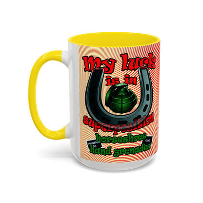 my luck - Accent Mug (yellow-orange wave)