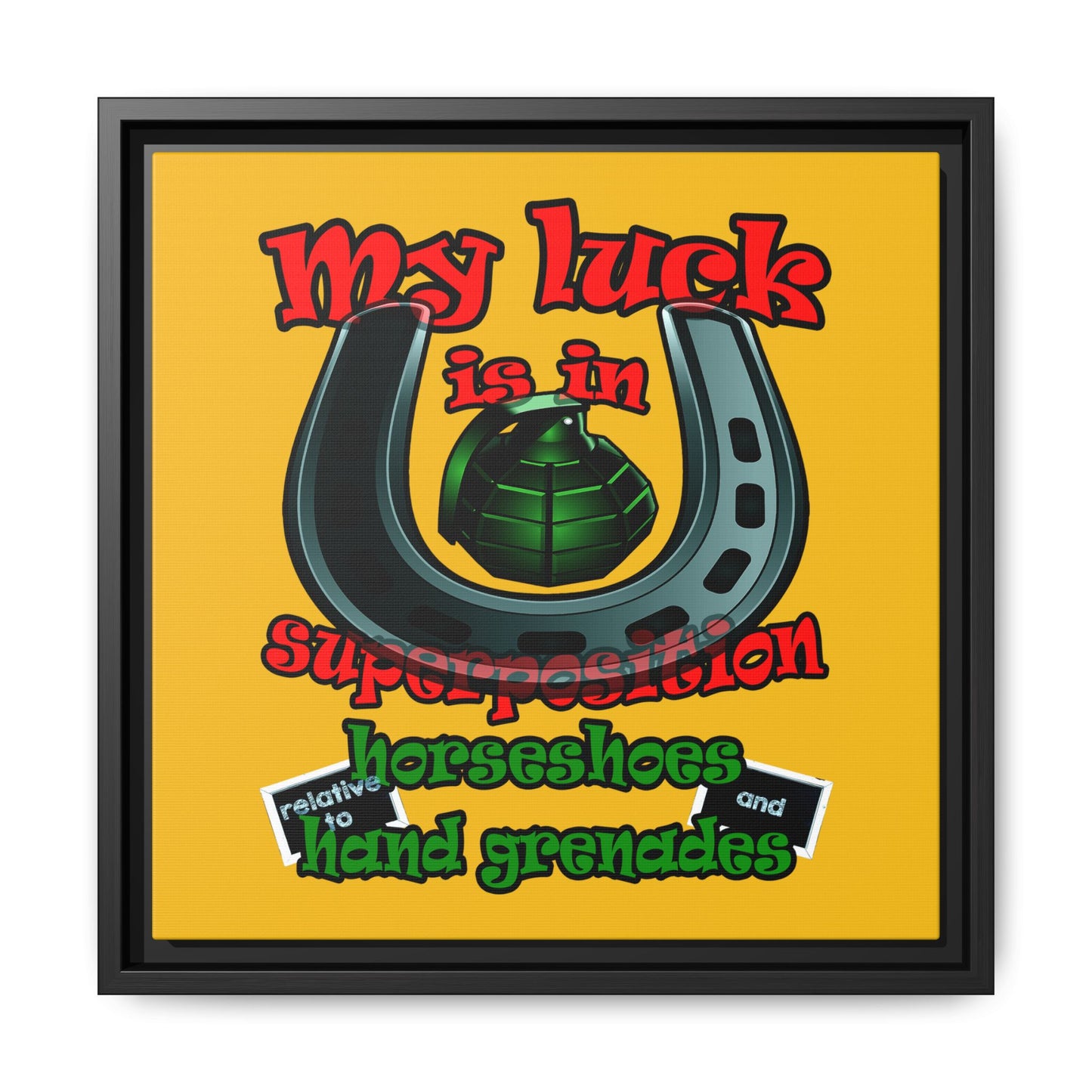 my luck - framed canvas art (yellow)