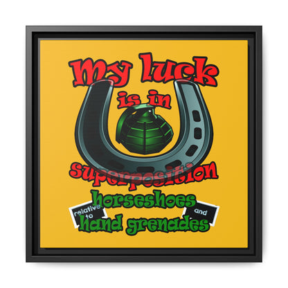 my luck - framed canvas art (yellow)