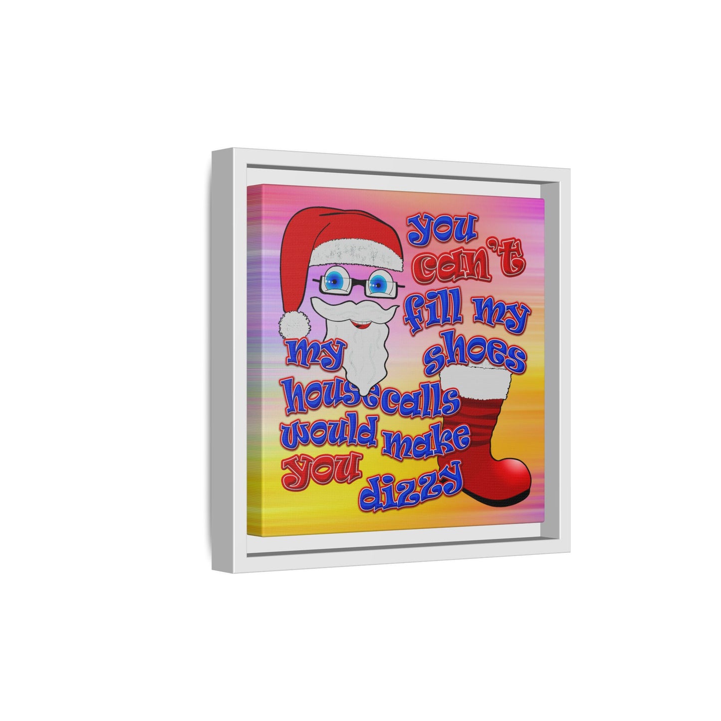 santa's shoes - framed canvas art (color blur)