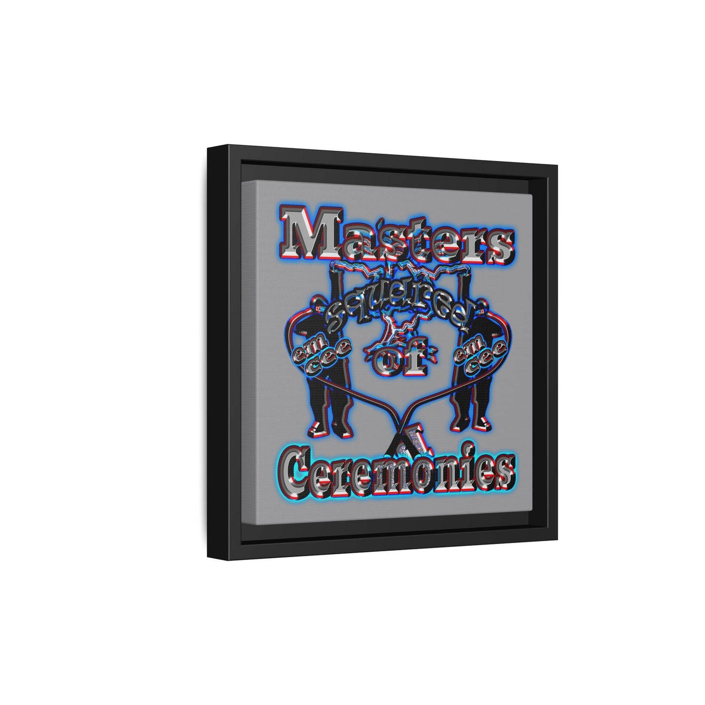 em cee squared - framed canvas art (grey)