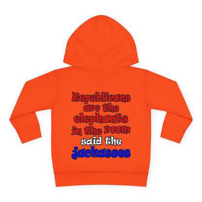donkeys and elephants - Toddler Pullover Fleece Hoodie