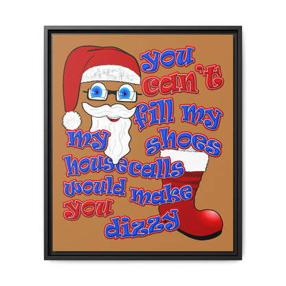 santa's shoes - framed canvas art (light brown)